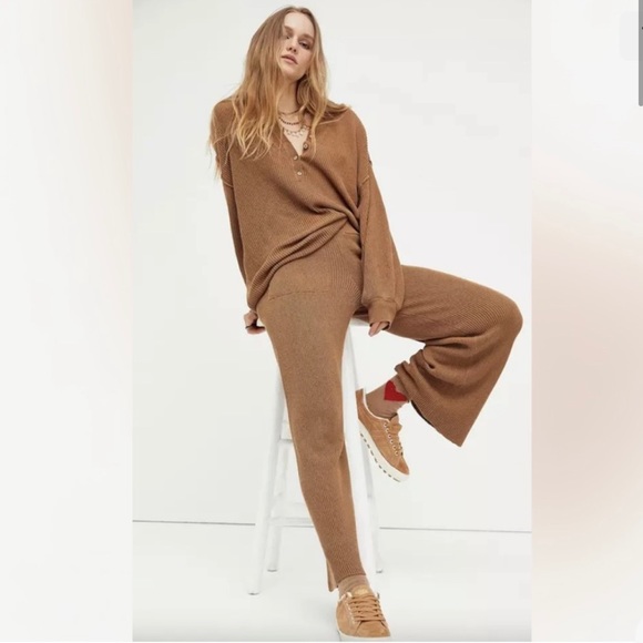 Free People Brown Ribbed Set - Picture 6 of 6